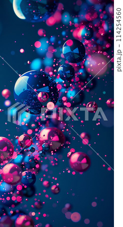 青とピンク、青紫のアブストラクト背景素材 114254560