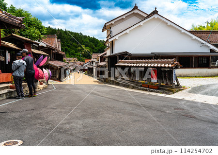 【重要伝統的建造物群保存地区】吹屋　初夏の町並みの風景2　岡山県高梁市成羽町 114254702