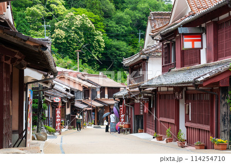 【重要伝統的建造物群保存地区】吹屋　初夏の町並みの風景8　岡山県高梁市成羽町 114254710