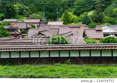 【重要伝統的建造物群保存地区】吹屋　初夏の旧片山家住宅と町並みの風景2　岡山県高梁市成羽町 114254731