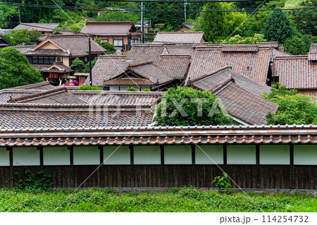 【重要伝統的建造物群保存地区】吹屋　初夏の旧片山家住宅と町並みの風景3　岡山県高梁市成羽町 114254732