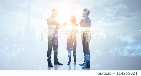 ビジネスとテクノロジー　バナー・広告向け横長ビジュアル 114255021