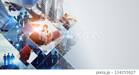様々なビジネスシーンのコラージュビジュアル 114255027