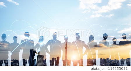 グローバル人材とネットワーク　バナー・広告向け横長ビジュアル 114255031