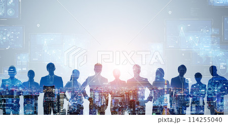 グローバル人材とテクノロジー　バナー・広告向け横長ビジュアル 114255040