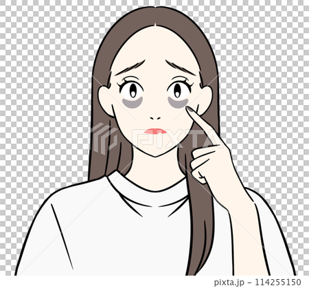 A woman suffering from dark circles under her eyes 114255150