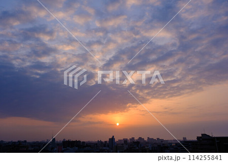 都市の夜明け　神戸市の高層マンションより撮影 114255841