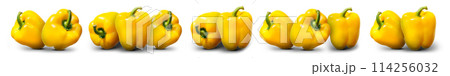 Group of sweet yellow pepper isolated on white background Group of sweet yellow pepper isolated on white background 114256032