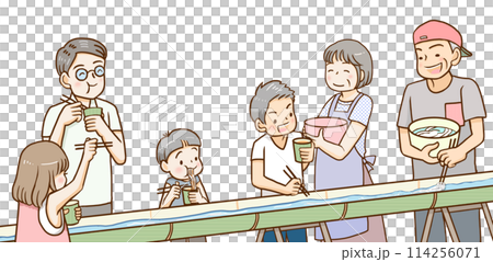 一家人享受流水素麵 114256071