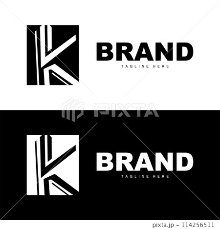 Alphabet letter K initial logo design simple product brand template 114256511