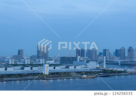 晴海側から豊洲市場を望む＜2024年4東京都江東区豊洲＞ 114256535