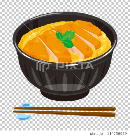 Pork cutlet on rice  114256989