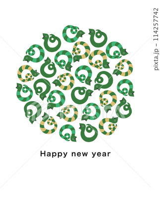 2037年　巳年　年賀状テンプレート 114257742