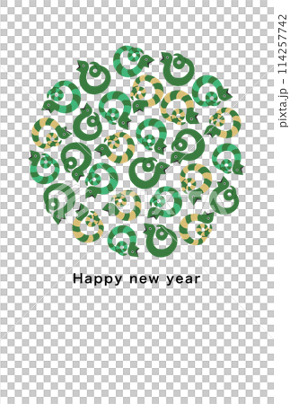 2037年　巳年　年賀状テンプレート 114257742