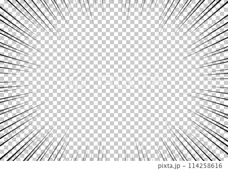 集中線の白黒背景イラスト A4サイズ横 集中線の白黒背景イラスト A4サイズ横 114258616