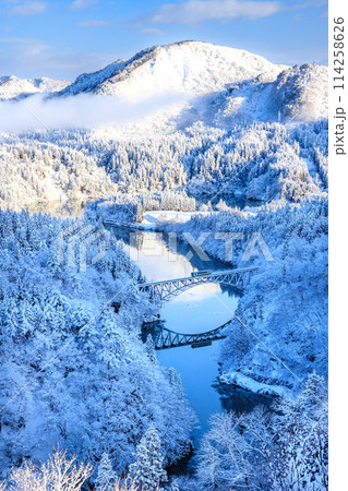 雪の第一只見川橋梁 雪の第一只見川橋梁 114258626