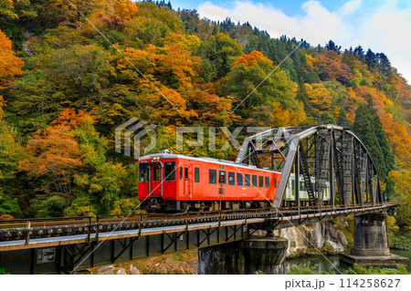 紅葉の第四只見川橋梁 紅葉の第四只見川橋梁 114258627