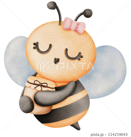 Bee and honey jar Bee and honey jar 114259043