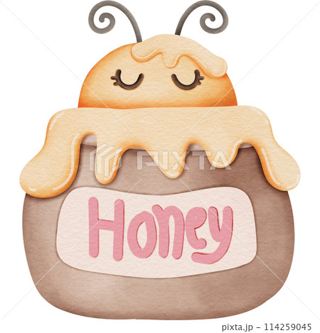 Bee in a honey jar Bee in a honey jar 114259045