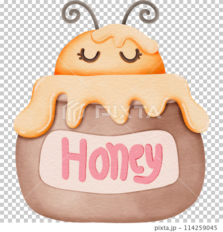 Bee in a honey jar Bee in a honey jar 114259045