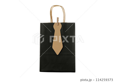 PNG, bag with tie, father's day gift concept, isolated on white background. PNG, bag with tie, father's day gift concept, isolated on white background. 114259373