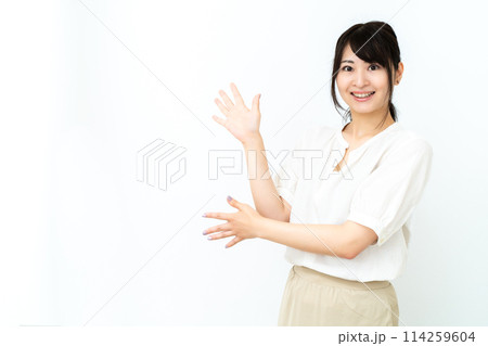 案内をする女性 案内をする女性 114259604