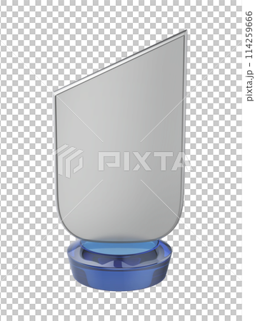 Silver plaque on blue crystal base 114259666