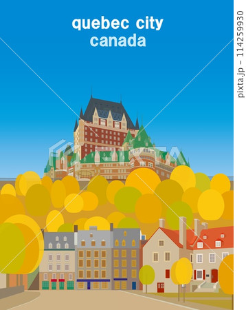 ケベックシティー quebec city カナダ canada シャトーフロントナック 秋風景 ケベックシティー quebec city カナダ canada シャトーフロントナック 秋風景 114259930