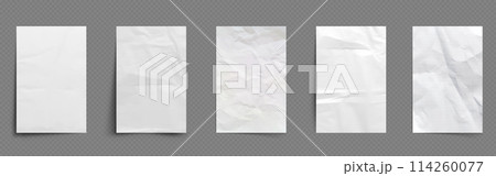 Paper sheets with wrinkles Paper sheets with wrinkles 114260077