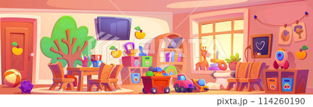 Kindergarten classroom for preschool child cartoon Kindergarten classroom for preschool child cartoon 114260190