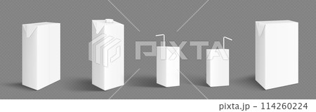 Milk or juice carton box mockups set 114260224