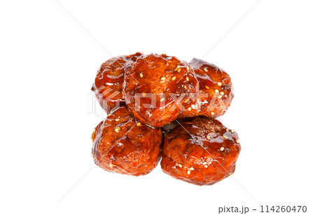 肉団子の甘酢あんかけ【白背景・切り抜き】 肉団子の甘酢あんかけ【白背景・切り抜き】 114260470