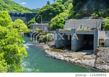 新緑の天ケ瀬ダム　京都府宇治市 114260658