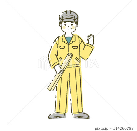 監理技術者のイラスト素材 土木 ゼネコンの技術者 114260788