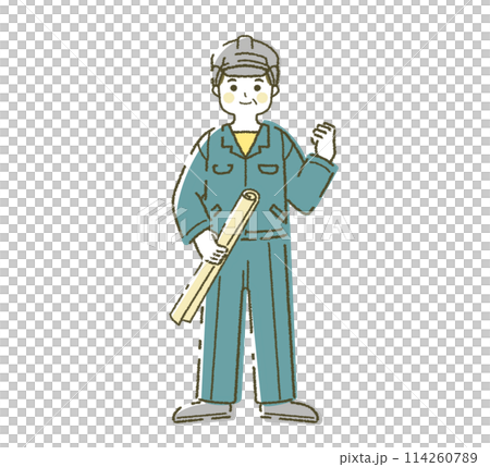 監理技術者のイラスト素材 土木 ゼネコンの技術者 114260789