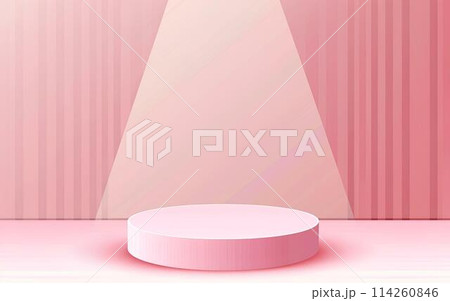Abstract scene pink podium mockup. Award ceremony concept. 114260846