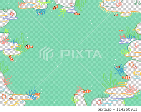 Background illustration of ocean with clownfish 114260913