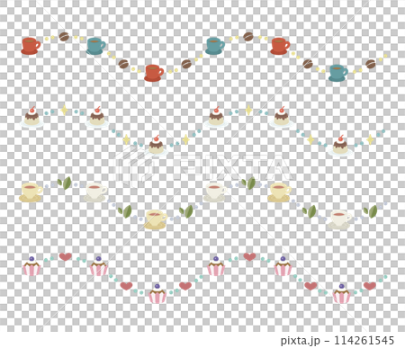 Pop decorative border (no main lines): Coffee, tea, sweets Pop decorative border (no main lines): Coffee, tea, sweets 114261545