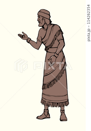 Vector drawing. Man in ancient dress Vector drawing. Man in ancient dress 114262354