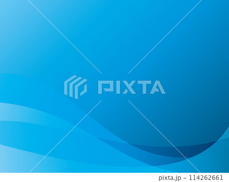 グラデーションの曲線が重なるアブストラクト背景イラスト（青） 114262661