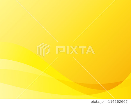 グラデーションの曲線が重なるアブストラクト背景イラスト（黄色） 114262665