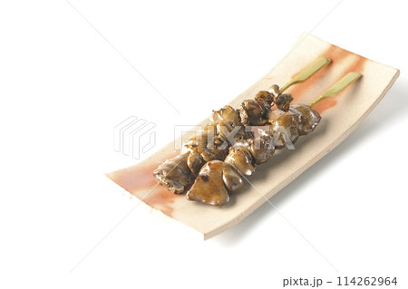焼き鳥、レバーを白背景で撮影 焼き鳥、レバーを白背景で撮影 114262964