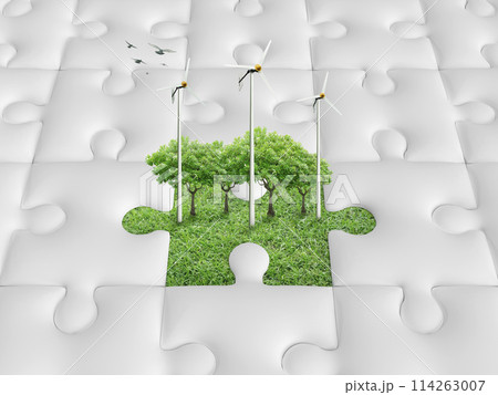 Business ecological concept, 3D rendering Business ecological concept, 3D rendering 114263007
