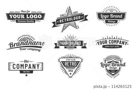 Vintage badge style set of company and brand 114263125