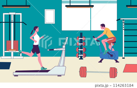 People in gym, sport and fitness for health 114263184