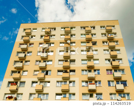 Multi-storey house against blue sky 114263519