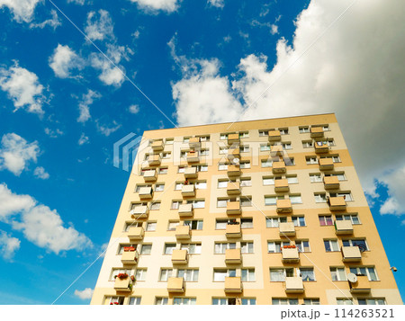 Multi-storey house against blue sky Multi-storey house against blue sky 114263521
