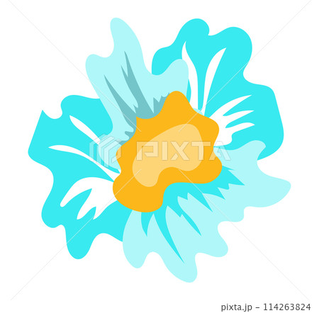 Abstract blue flower head in flat design. Beautiful petals blossom closeup. Vector illustration isolated. Abstract blue flower head in flat design. Beautiful petals blossom closeup. Vector illustration isolated. 114263824