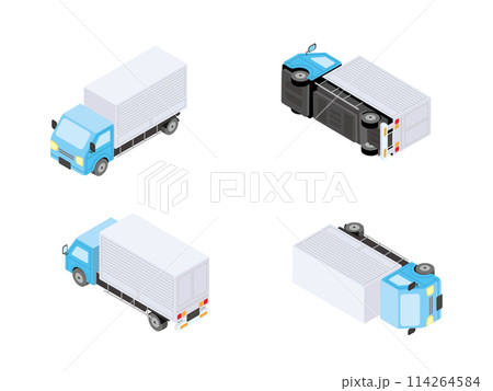 運送トラック（前、後ろ、横転） 114264584