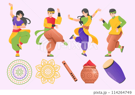 Holi elements in gradient style Holi elements in gradient style 114264749